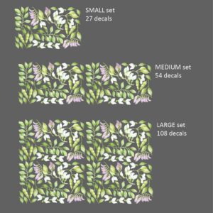 Botanical Leaves Wall Decals Flowers Stickers Acacia