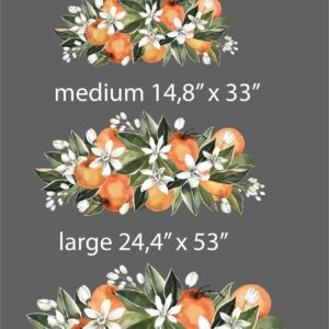 Flowers Leaves Wall Decals Oranges Greenery Stickers