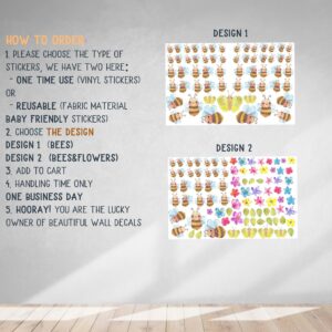 Bumblebee wall Decals stickers – Watercolor room decor