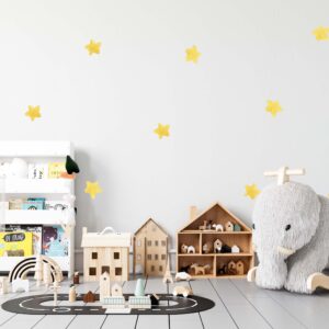 Star Wall Decals Watercolor Stickers Yellow