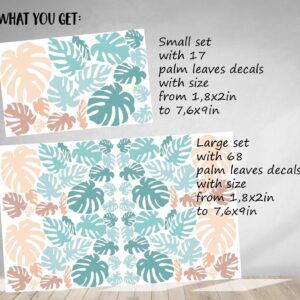 palm leaves wall decals banana greenery stickers, lf129