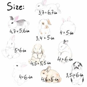 Bunny Nursery Wall Decals: Rabbit Stickers, Kids Room Decor