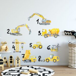 Cars and Trucks Wall Decals Construction Vehicles Sticker