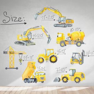 Cars and Trucks Wall Decals Construction Vehicles Sticker