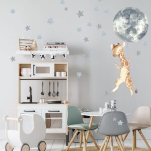 Giraffe Wall Decal Moon Stars Safari Stickers
