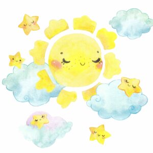 Sun Wall Decal Smile Star Sticker