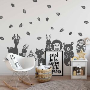 Forest Animals Wall Decal Fox Nursery Bear Room Decor