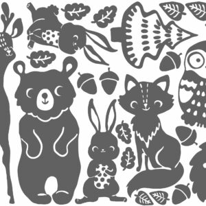 Forest Animals Wall Decal Fox Nursery Bear Room Decor