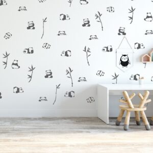 Panda Wall Decal Bamboo Tree Nursery Stickers