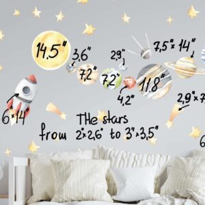 Watercolor Space Wall Decal | Cosmic Nursery Decor |