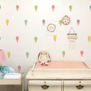 Ice Cream Wall Decal, Polka dot decals, Ice cream stickers