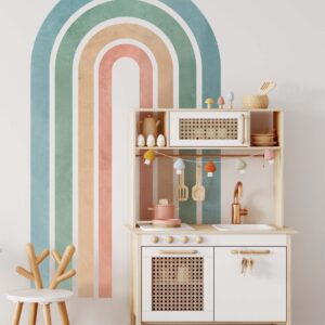 Boho Rainbow Arch Wall Decal – Large Color Block Sticker