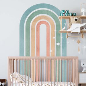 Boho Rainbow Arch Wall Decal – Large Color Block Sticker