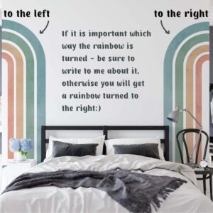 Boho Rainbow Arch Wall Decal – Large Color Block Sticker