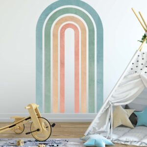 Boho Rainbow Arch Wall Decal – Large Color Block Sticker