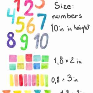 Rainbow Numbers Wall Decals Kids Room Decor Sprinkle