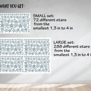 Star Wall Decals Watercolor Stickers Gray