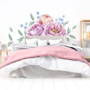 watercolor peonies wall decal – peony wall decal