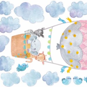 Jungle Animals Decals Safari Hot air balloon Giraffe