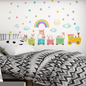 Train Wall Decals Woodland Animals Polka Dots Stickers