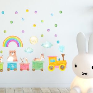 Train Wall Decals Woodland Animals Polka Dots Stickers