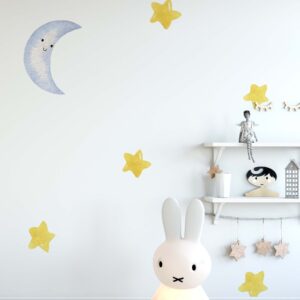 Star Wall Decals Moon Stickers Yellow, LF122 YSM