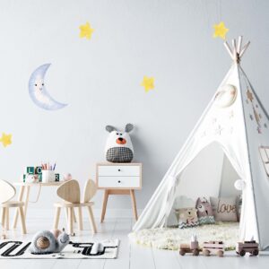 Star Wall Decals Moon Stickers Yellow, LF122 YSM