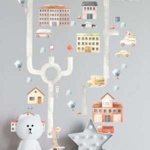 Car Wall Decals Stickers Road City Houses