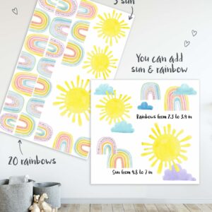 Clouds Wall Decals Rainbow Sticker Sun