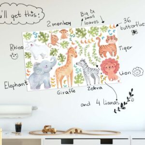 Jungle Animals Wall Decal Safari Nursery Decor