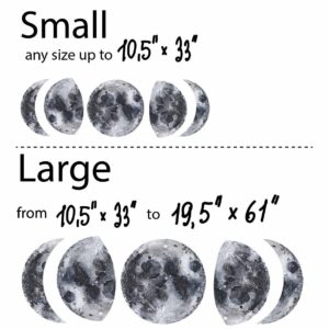 Moon Phases Wall Decals Gray Stickers