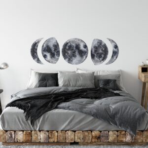 Moon Phases Wall Decals Gray Stickers