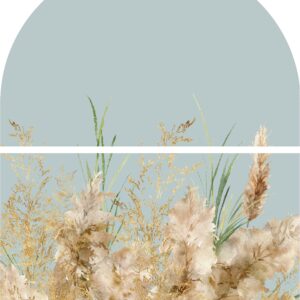 Boho Large Arch Wall Decal Pampas Grass Colour Block Sticker