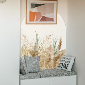 Boho Large Arch Wall Decal Pampas Grass Colour Block Sticker