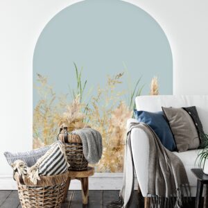 Boho Large Arch Wall Decal Pampas Grass Colour Block Sticker