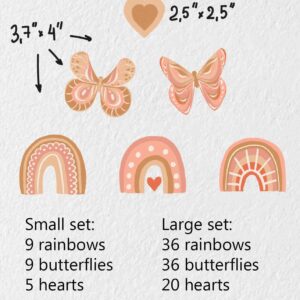 Rainbow Wall Decals Butterfly Sticker Nursery Decor
