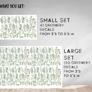 Greenery Wall Decal Botanical nursery decals Green Leaf