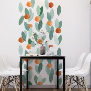 Green Leaf Wall Decals Stickers Oranges