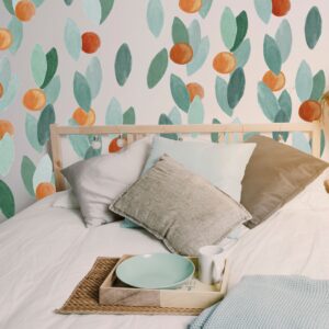 Green Leaf Wall Decals Stickers Oranges