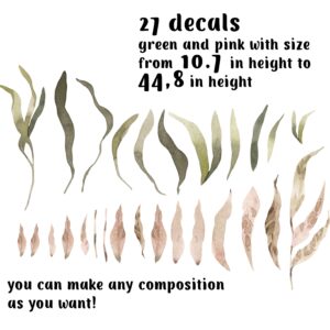 Greenery Boho Wall Decals Stickers Large Leaves