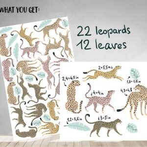 Leopard wall Decals Cat Stickers Wild Lion Tiger Cheetah