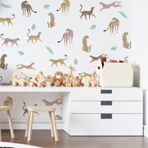 Leopard wall Decals Cat Stickers Wild Lion Tiger Cheetah