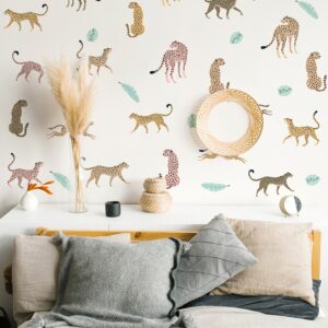 Leopard wall Decals Cat Stickers Wild Lion Tiger Cheetah