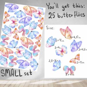 Butterfly Wall Decal Stickers Watercolor Nursery girls