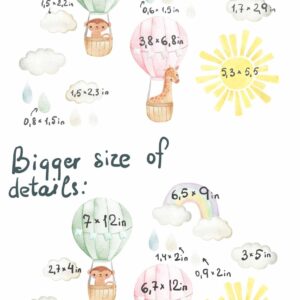 Hot air balloon Decals Safari Animals Stickers