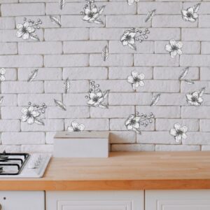 wildflowers wall decals greenery floral stickers set, room decor lf021