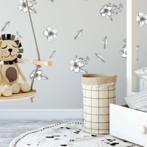 wildflowers wall decals greenery floral stickers set, room decor lf021