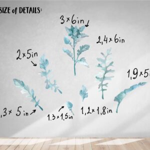 Greenery Wall Decals Watercolor Sticker Green Nursery