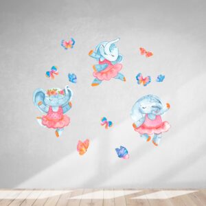 Dancing baby elephants wall decals clouds Stickers