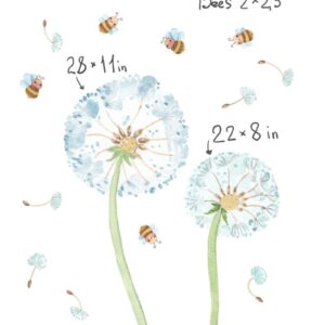Bumblebee Dandelion Reusable Removable Wall Decal